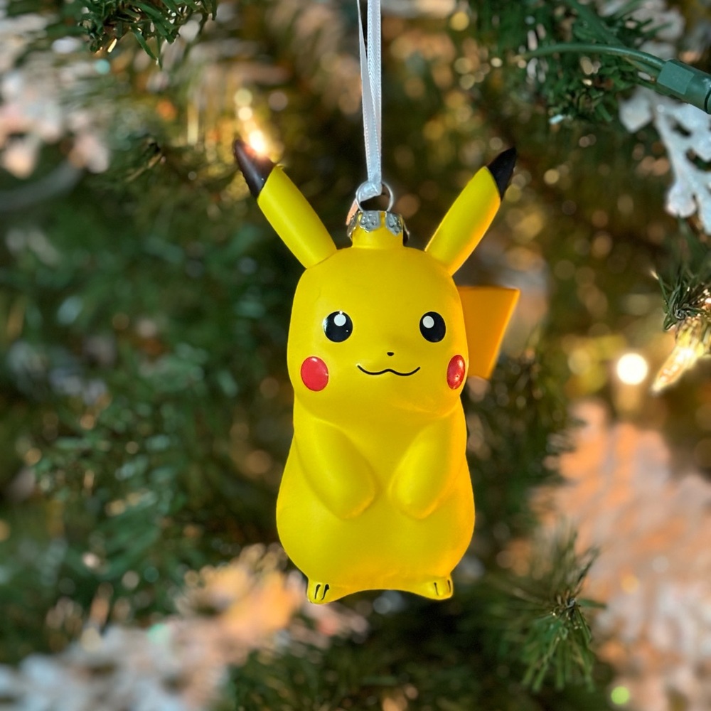 Yellow Pikachu Christmas Ornament